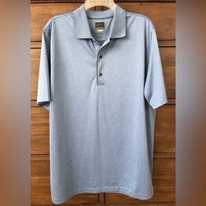 Greg Norman Men's PlayDry Golf Polo Heather Blue Size L